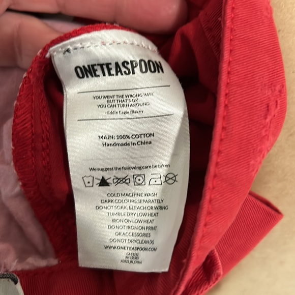 One Teaspoon Cargo Motion Pants Red 28 New - Picture 10 of 11